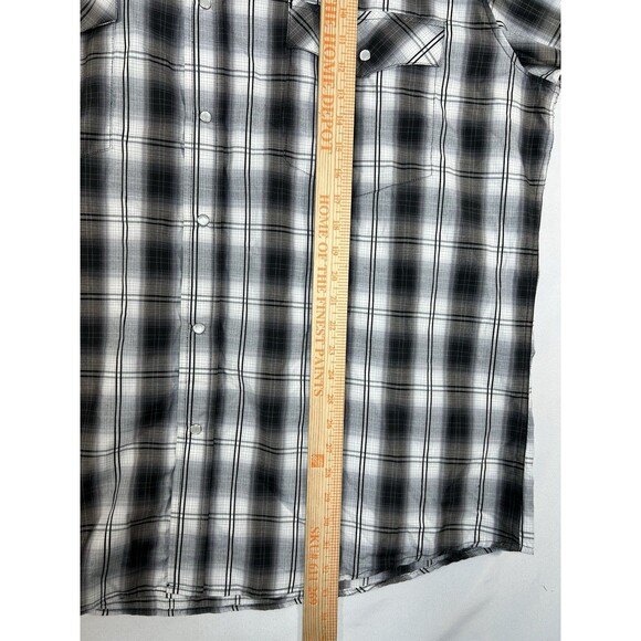 Cowboy Legend Western Shirt Men's Size 3XL Pearl Snap Button Up Plaid Black - Picture 6 of 7